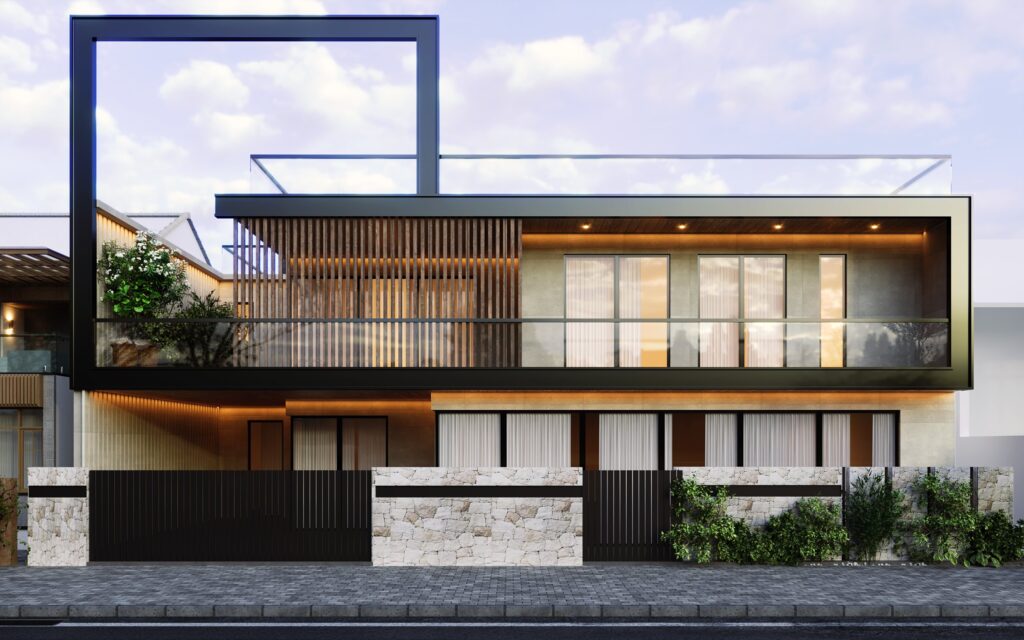 Horizon Courtyard House front elevation