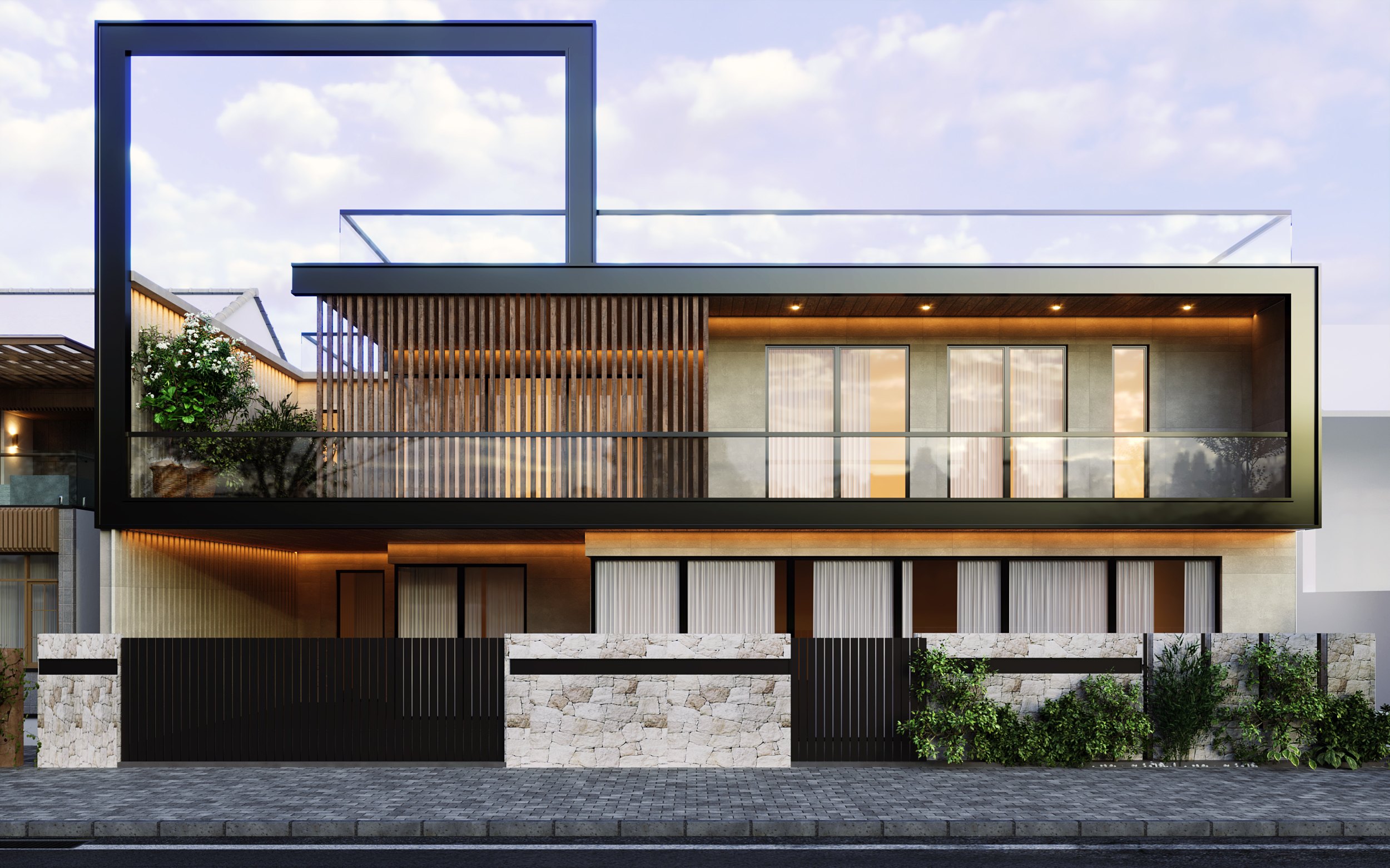 Horizon Courtyard House front elevation