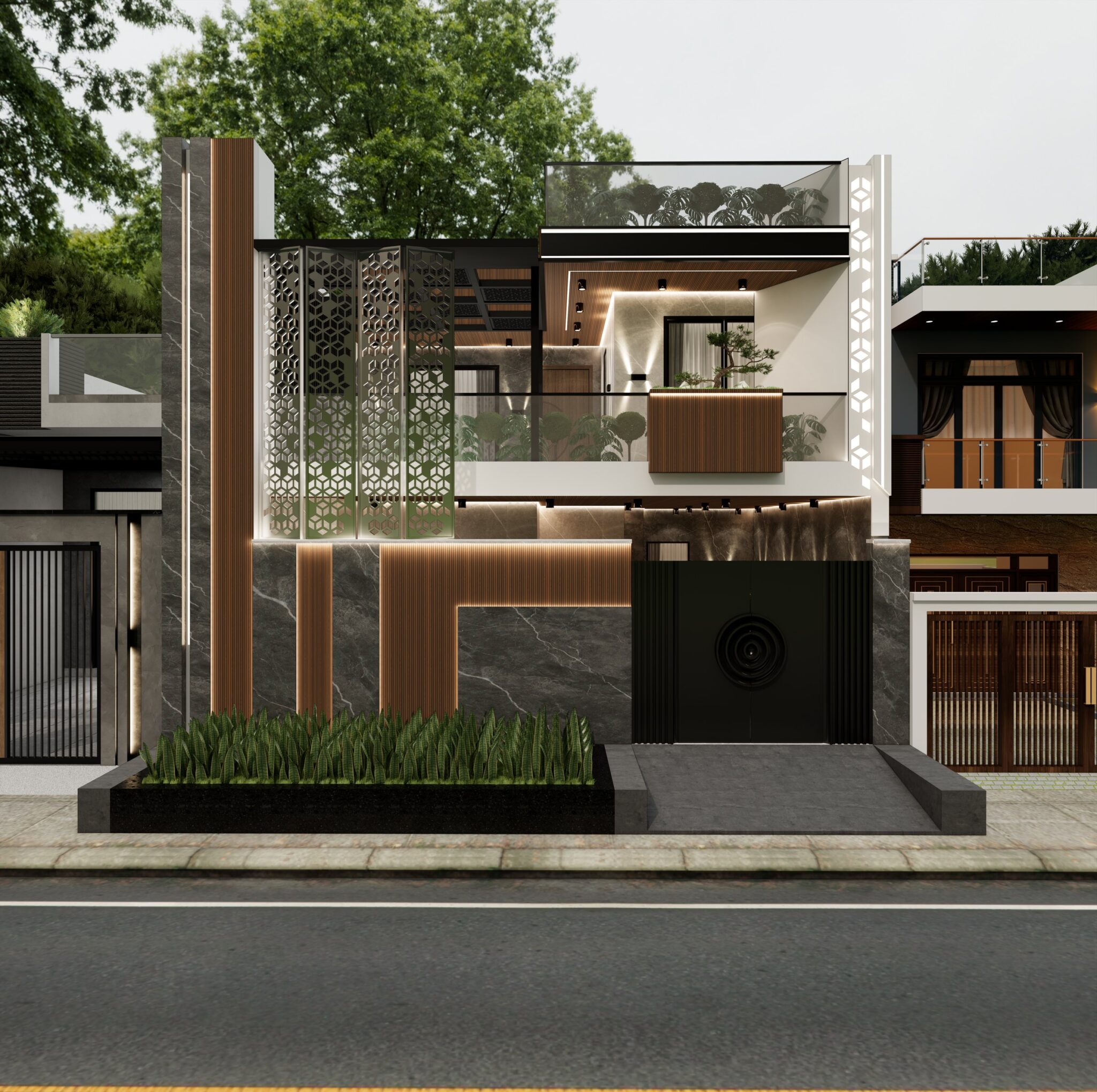 Verdant Screen House front elevation